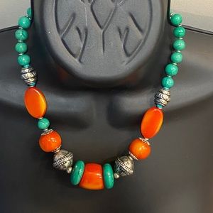 Handmade Tibetan boho style necklace.